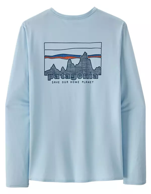 Patagonia Men's Long-Sleeved Capilene Cool Daily Fish Graphic Shirt - Fitz Roy Tarpon: Lago Blue