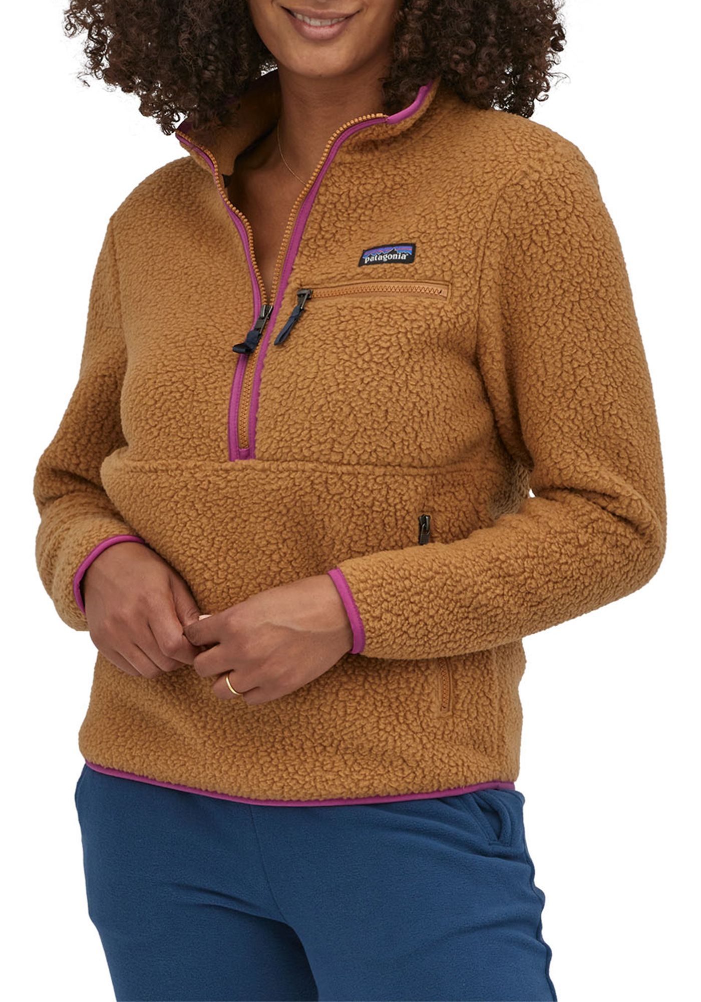 Patagonia Medium Women's Gray Retro Pile Fleece offers Marsupial Pullover