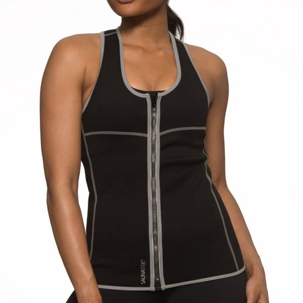 Women's Thermo Neoprene Sweat Shaper Slimming Vest - Black