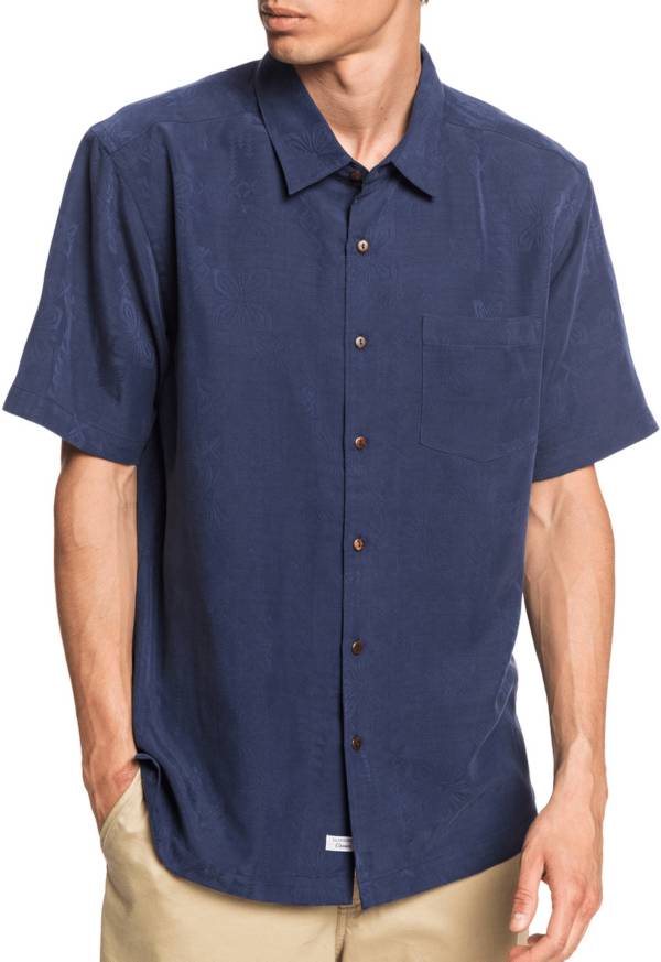 Quiksilver Men's Waterman Kelpies Bay Short Sleeve Button Up Shirt