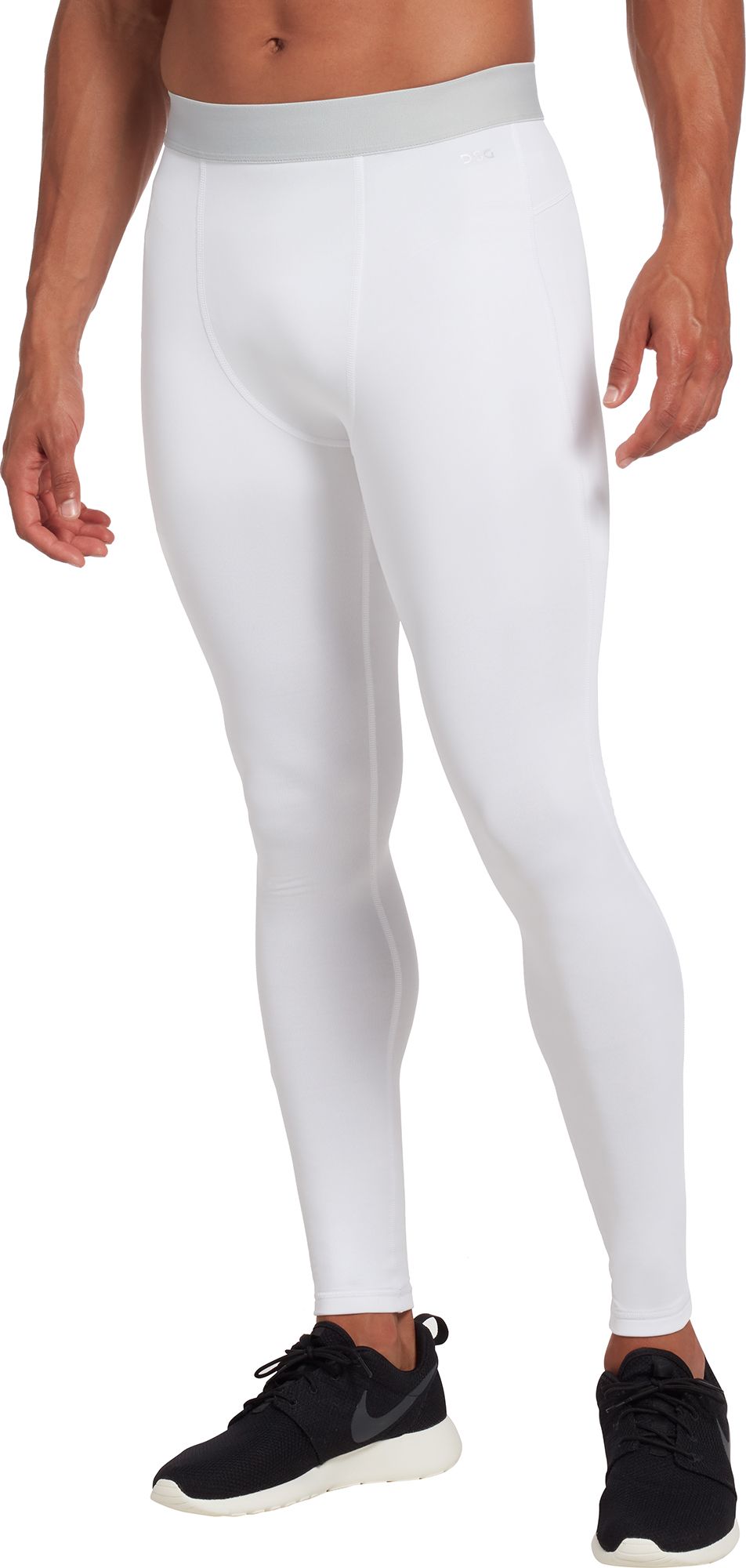 men's white compression pants