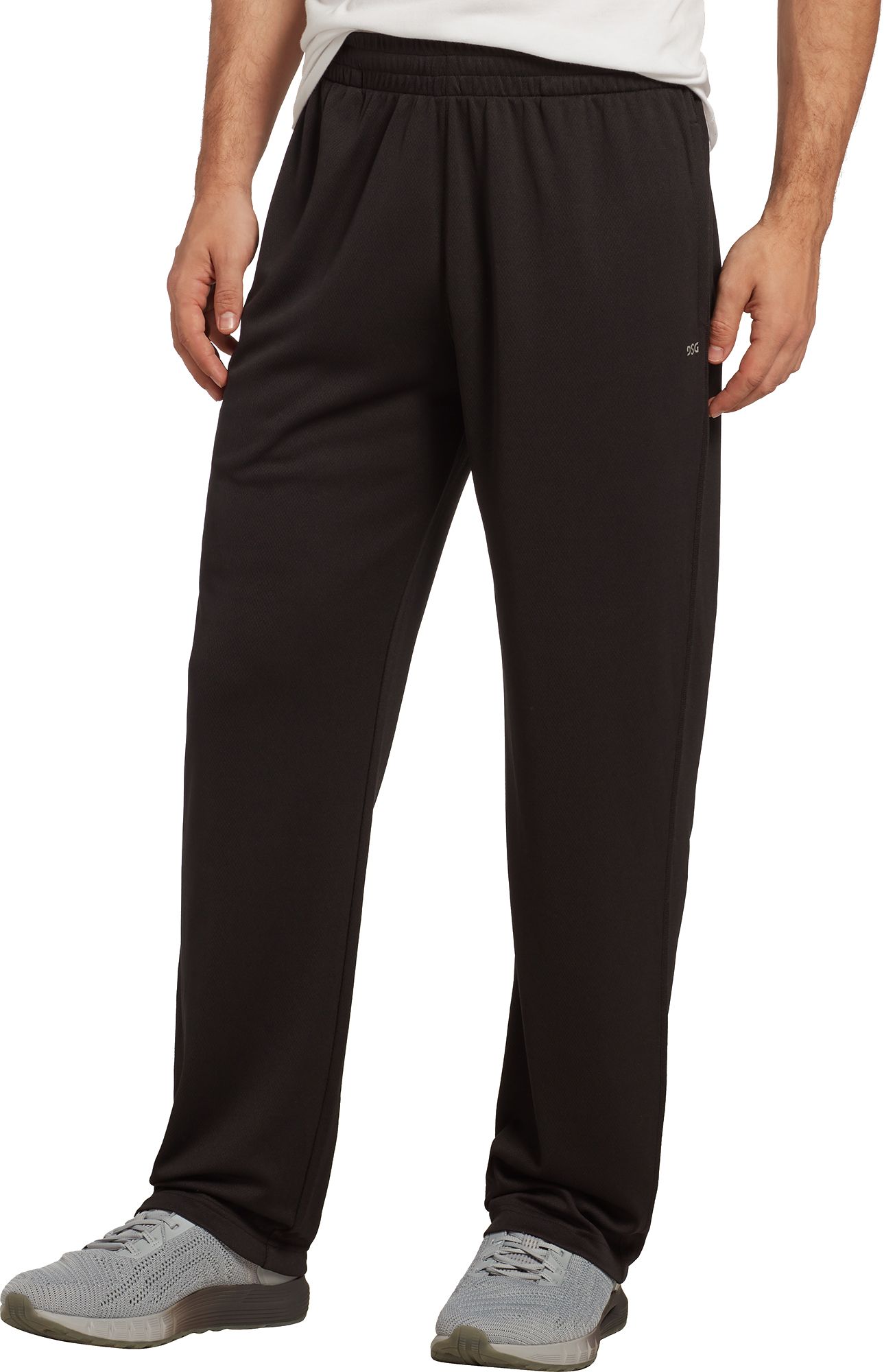 reebok men's cotton fleece straight leg pants