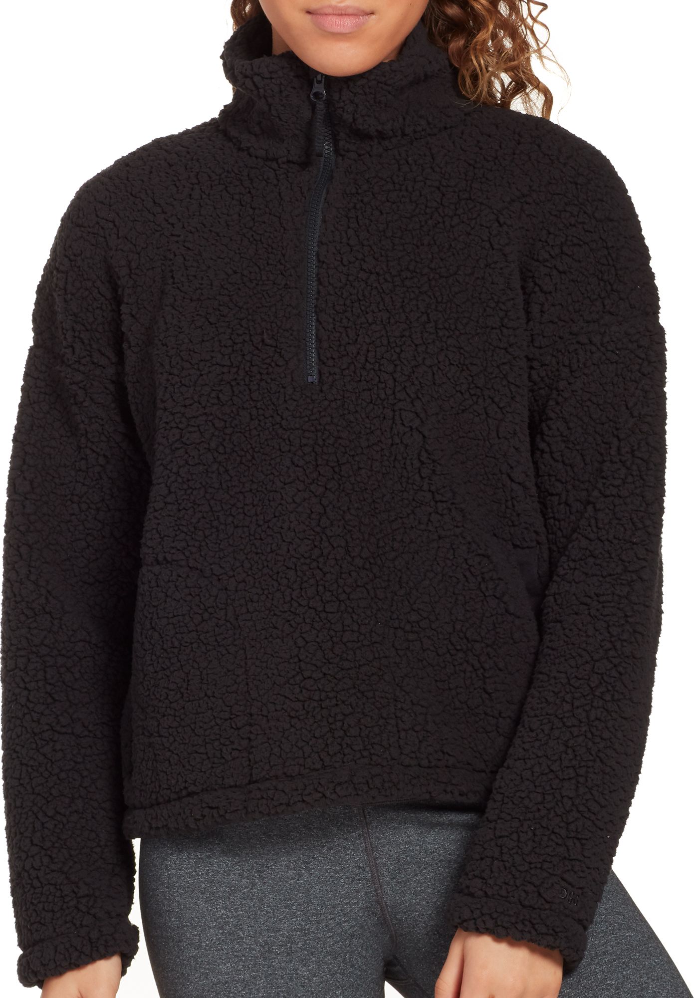 black sherpa pullover