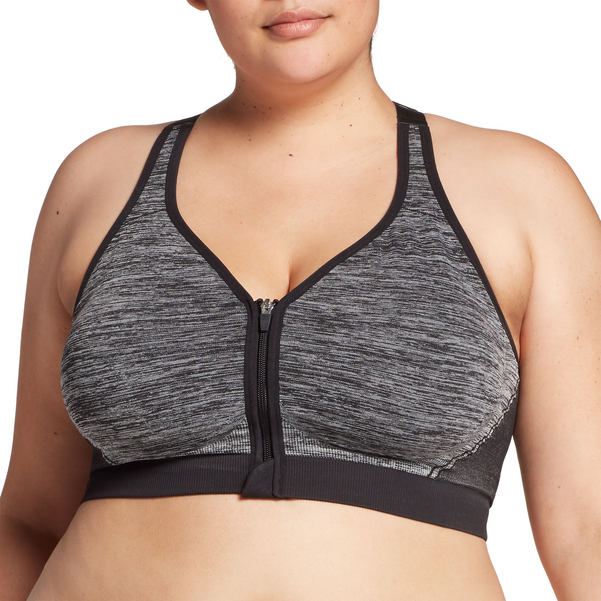 front zip sports bra plus size