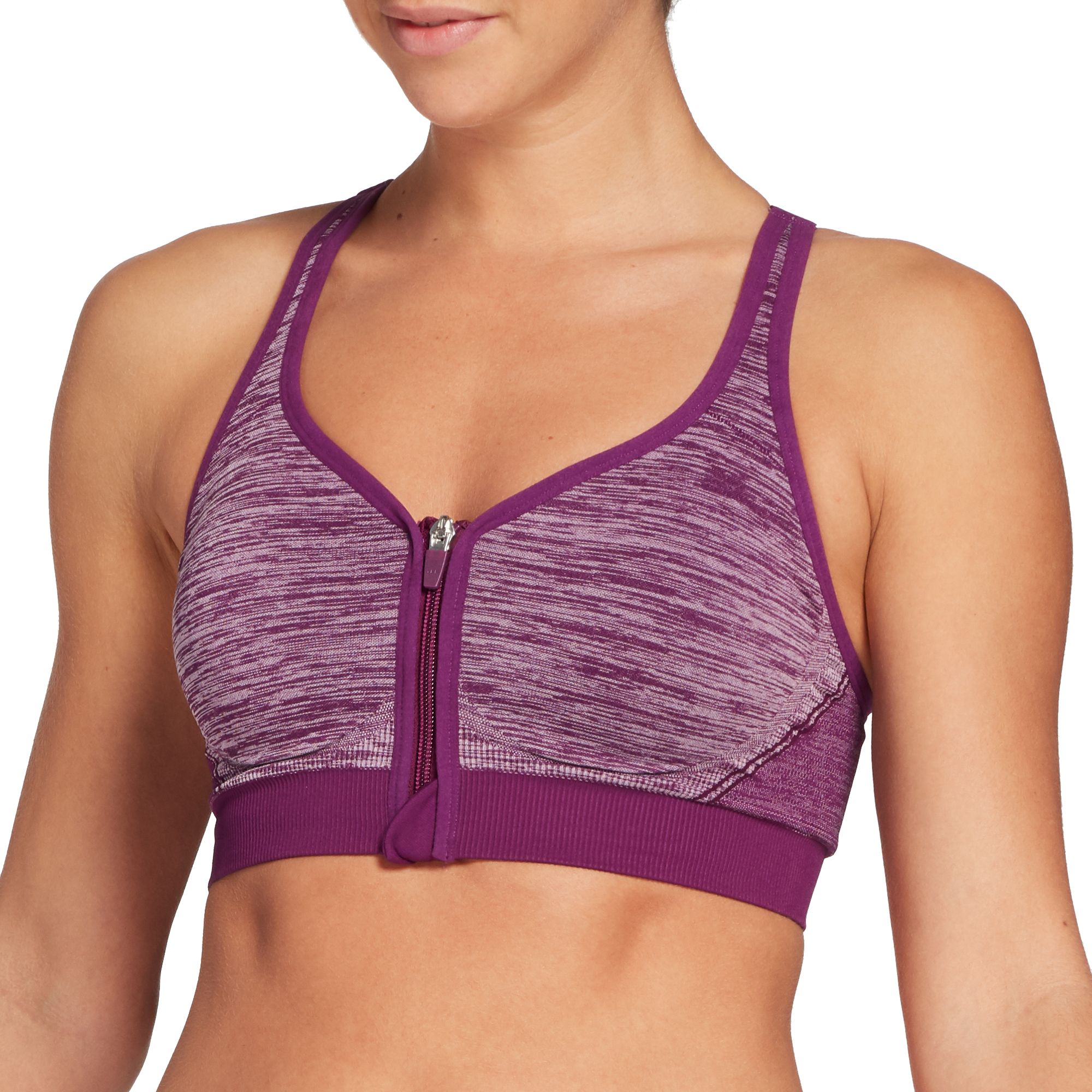 women's sports bra zip front