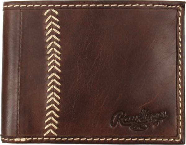 Men's Rawlings Baseball Stitch Trifold Wallet 3.2 x 0.8 x 4.2 