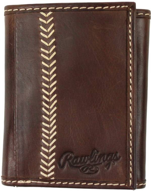 Rawlings Baseball Stitch Leather Trifold Wallet
