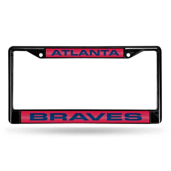 Rico Atlanta Braves Black Laser Chrome License Plate Frame product image