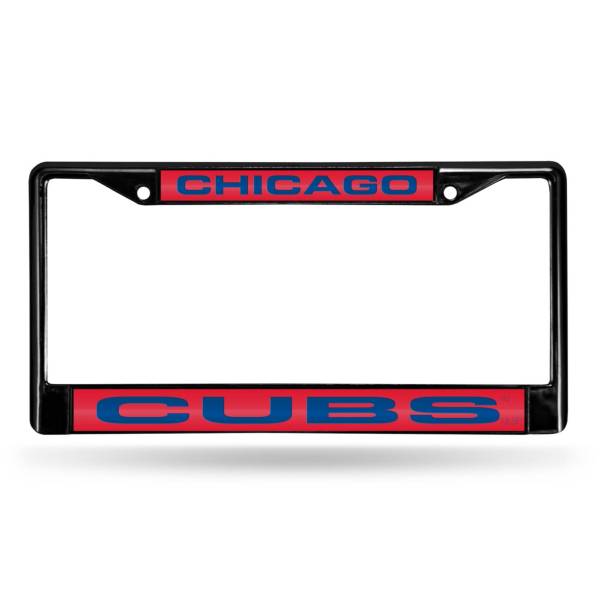 Rico Chicago Cubs Black Laser Chrome License Plate Frame