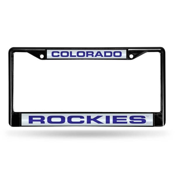 Rico Colorado Rockies Black Laser Chrome License Plate Frame
