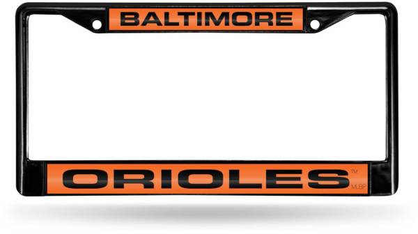 Rico Baltimore Orioles Black Laser Chrome License Plate Frame