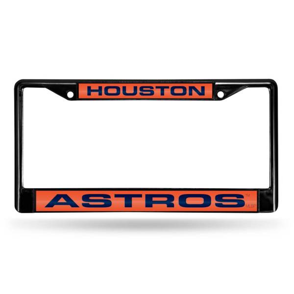 Rico Houston Astros Black Laser Chrome License Plate Frame