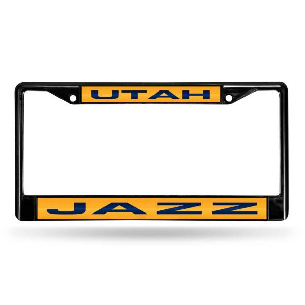 Rico Utah Jazz Black Laser Chrome License Plate Frame