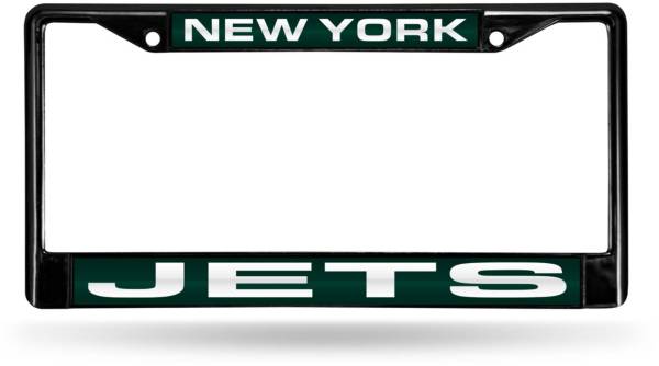 Rico New York Jets Black Laser Chrome License Plate Frame