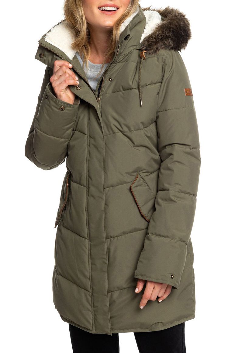 ellie water repellent hooded longline puffa jacket