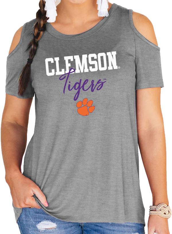 Gameday Couture Women's Clemson Tigers Grey Cold Shoulder T-Shirt