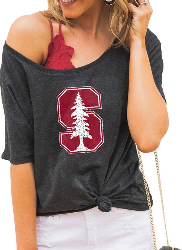 Gameday Couture Women's Stanford Cardinal Grey Vibing Boyfriend T-Shirt