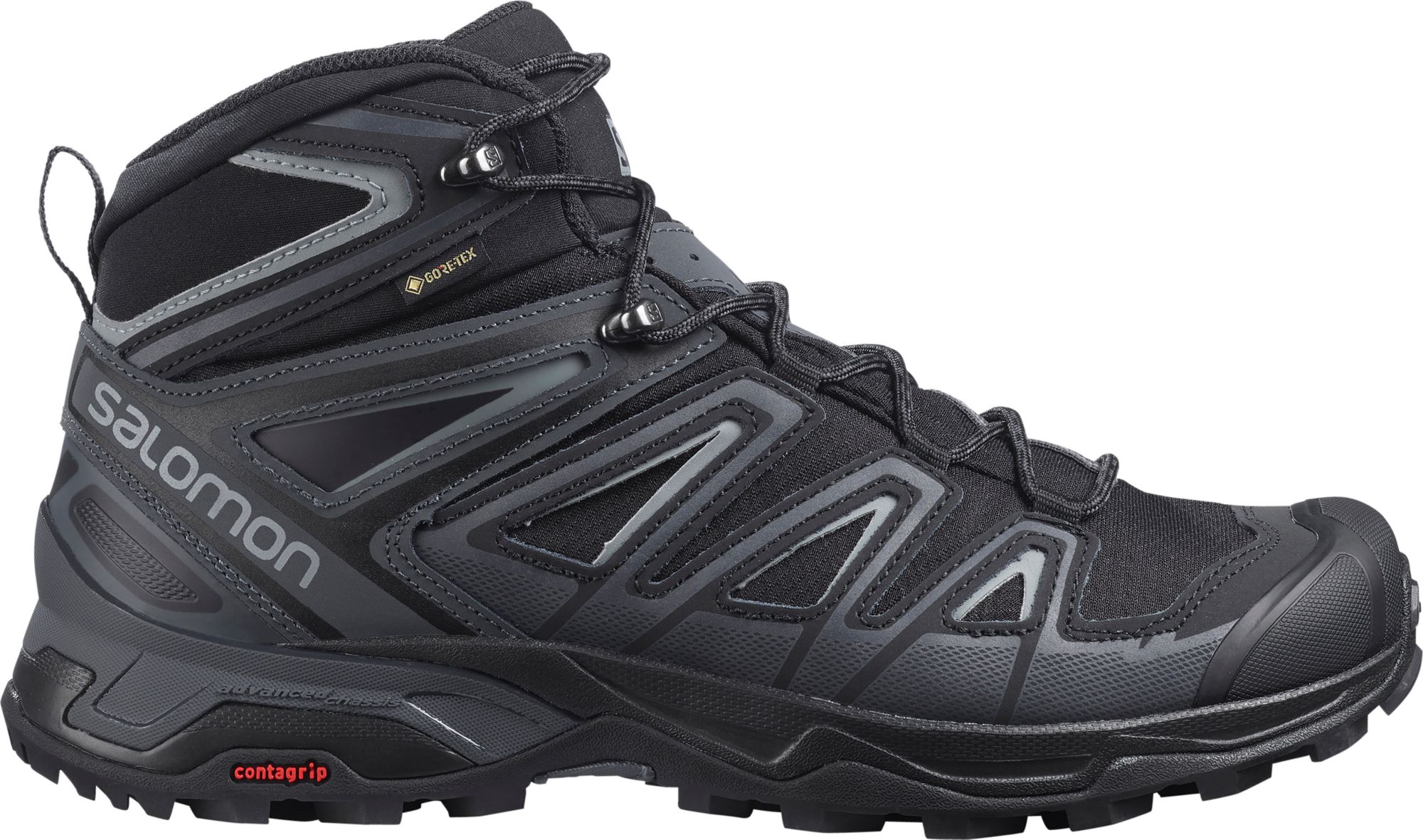 black waterproof hiking boots