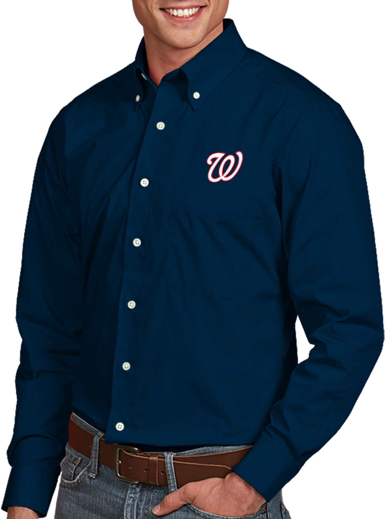 washington nationals button up shirt