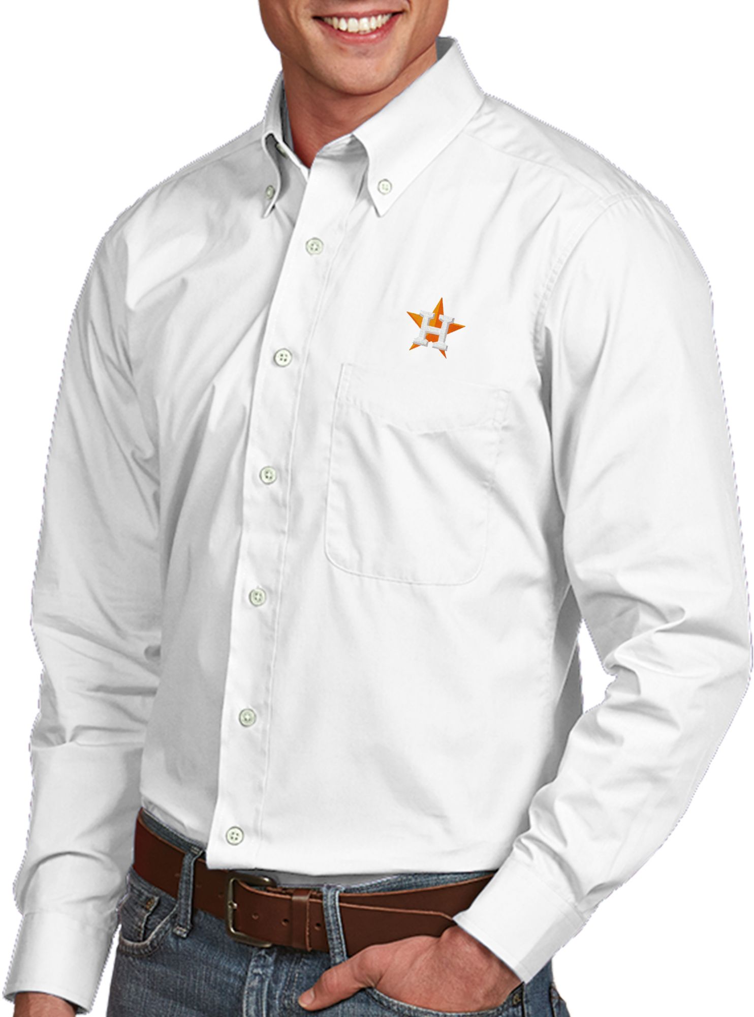 houston astros button up shirt