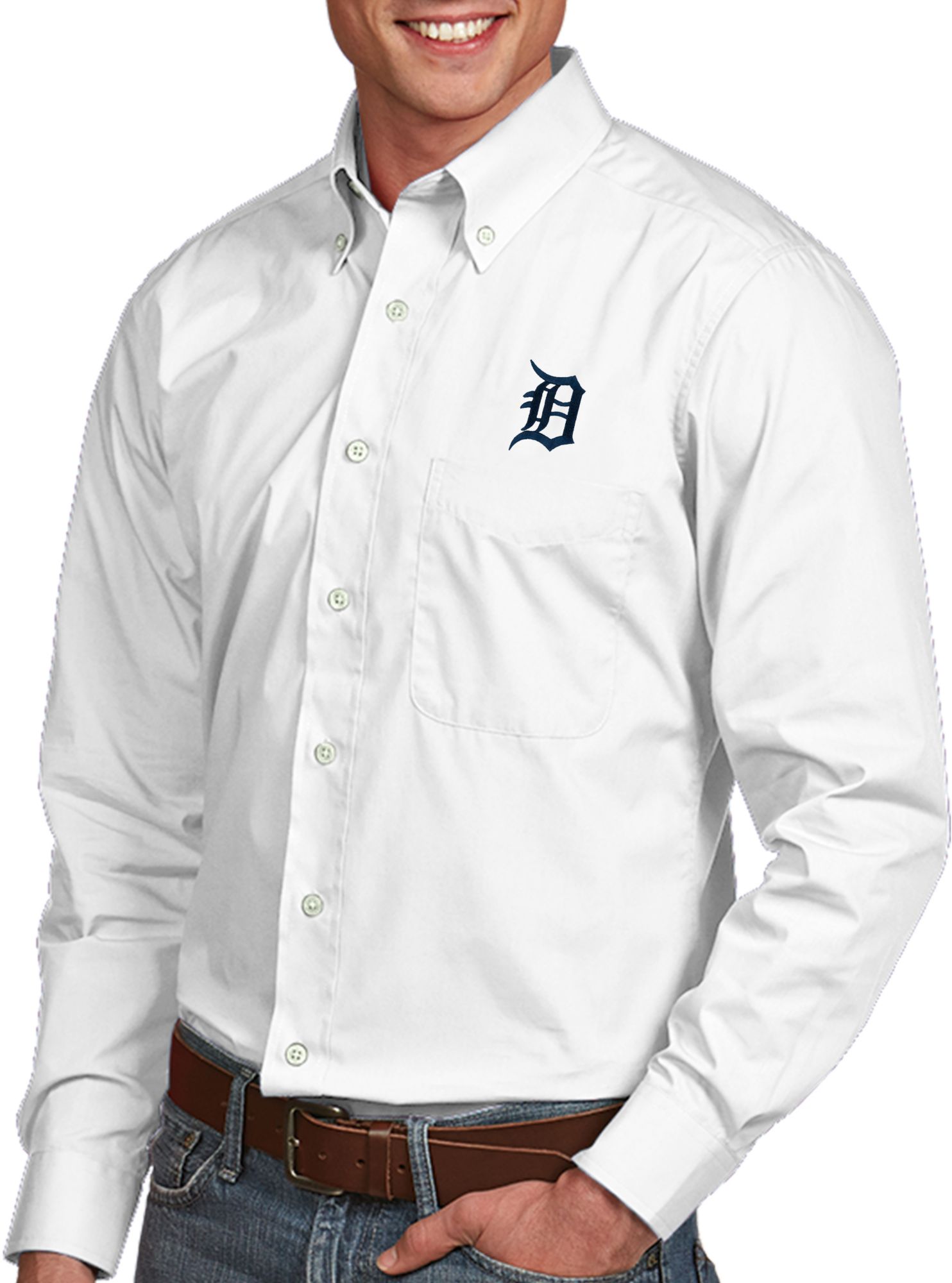 detroit tigers button up shirt