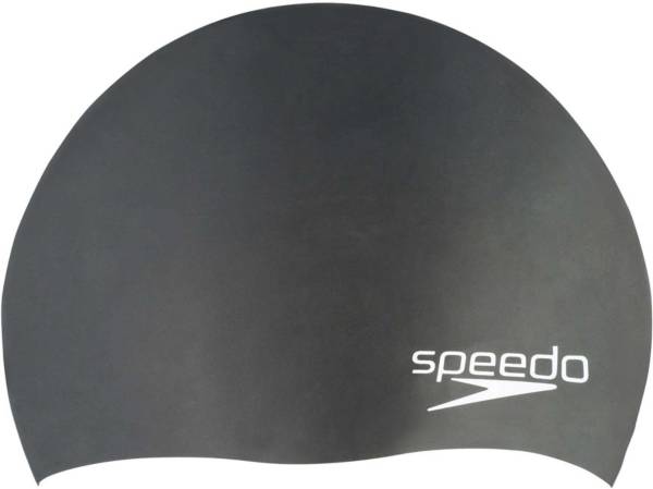 Speedo Elastomeric Silicone Solid Swim Cap, Black