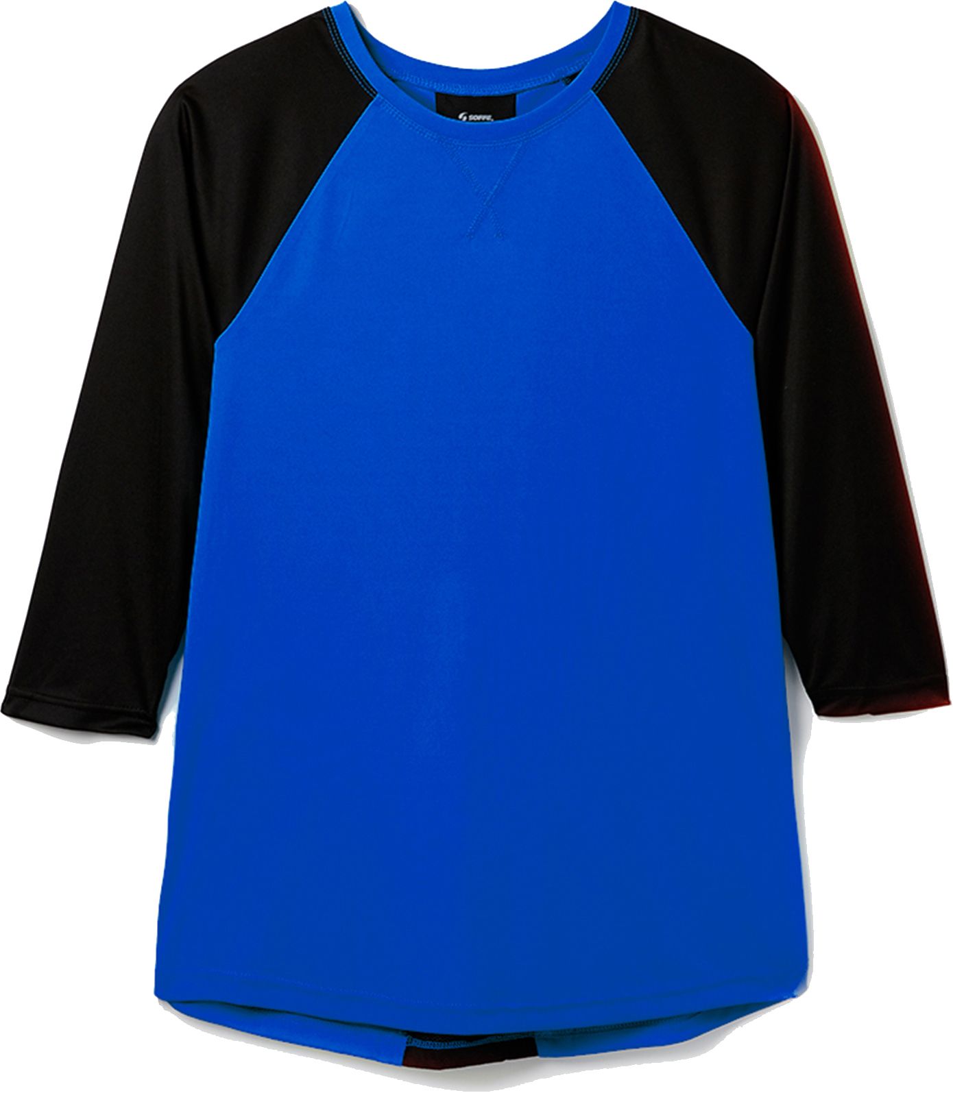 Soffe Girls' Pleated ¾ Sleeve Baseball Shirt product image