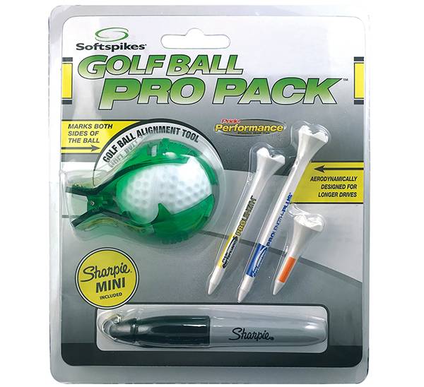 Softspikes Golf Ball Alignment Tool & 3 Pride Performance Tees Golf