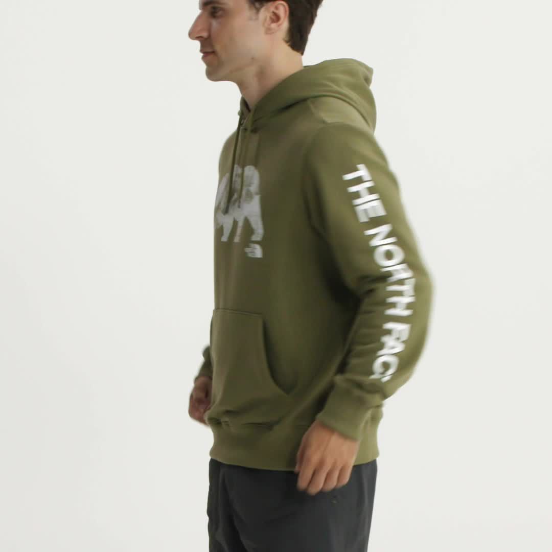 army green north face hoodie