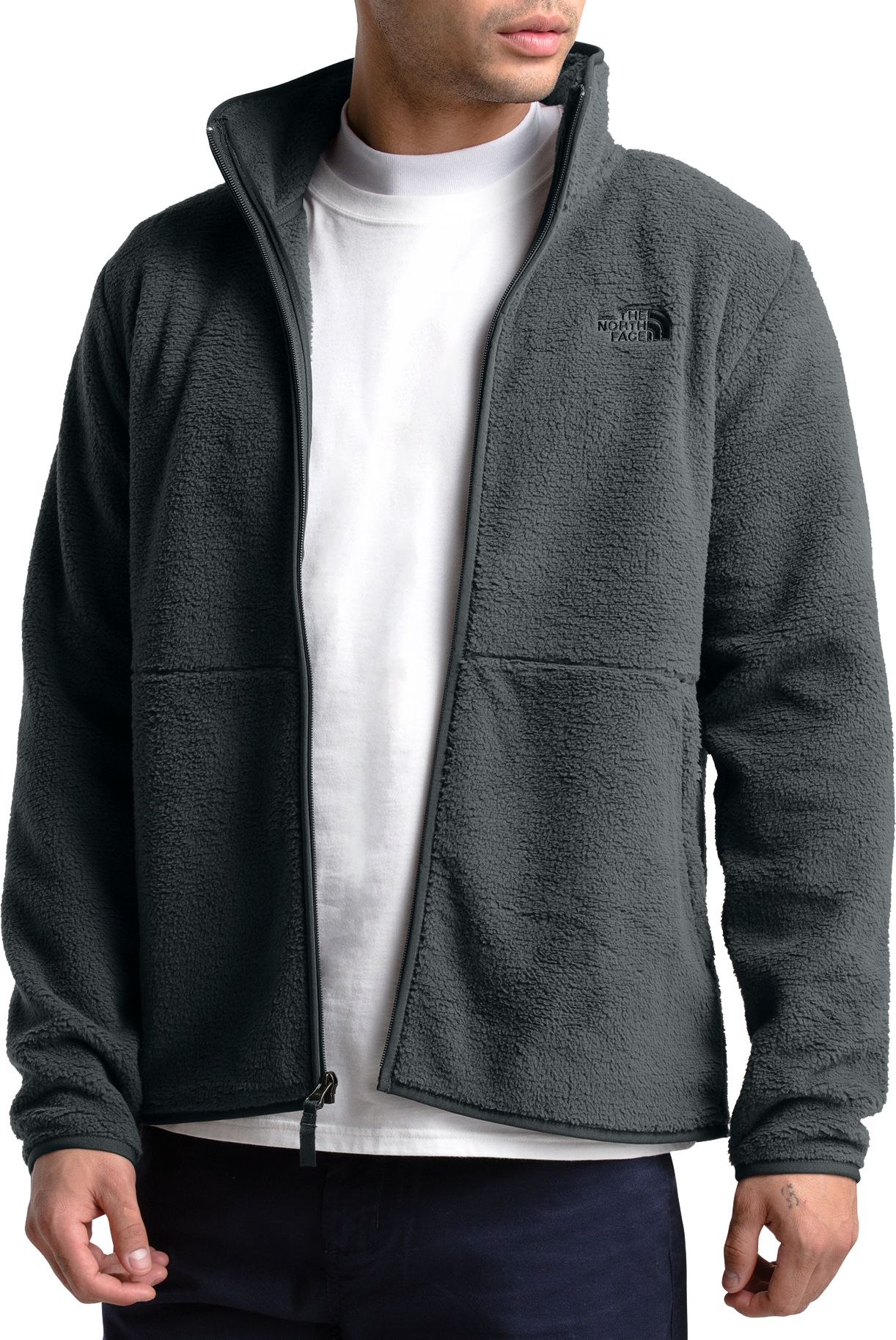 gray north face fleece