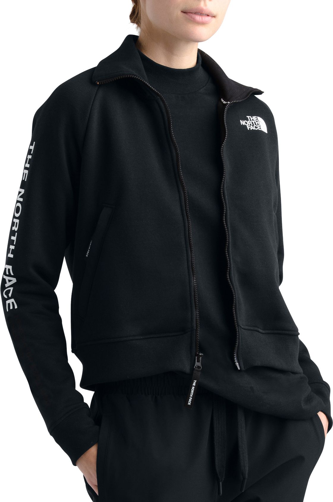 black north face zip up hoodie