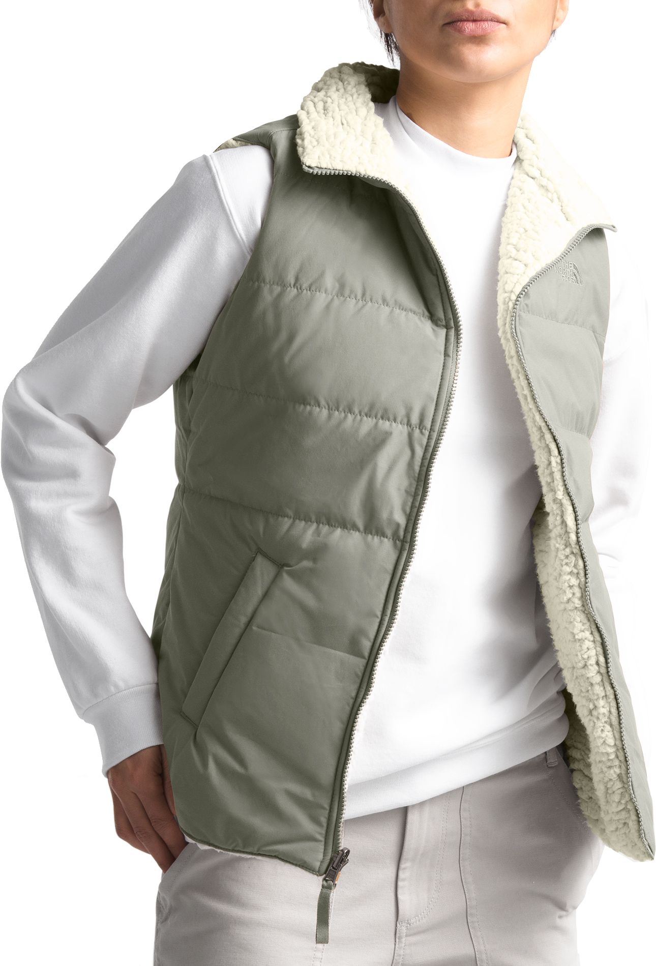 north face red vest womens