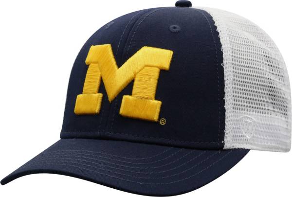 Top of the World Men's Michigan Wolverines Blue/White Trucker Adjustable Hat