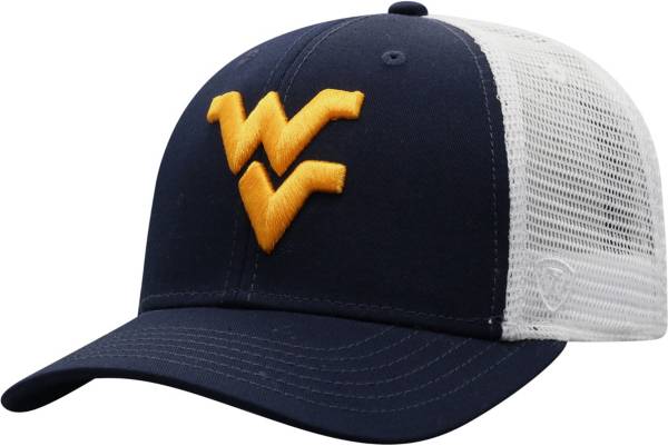 Top of the World Men's West Virginia Mountaineers Blue/White Trucker Adjustable Hat