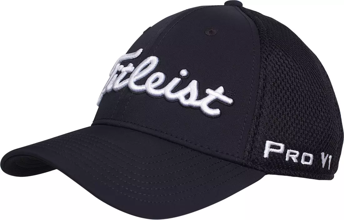 Mesh Golf Hat made from breathable material for better airflow, curved brim to guard eyes against the sun, fitted design for comfort and security
