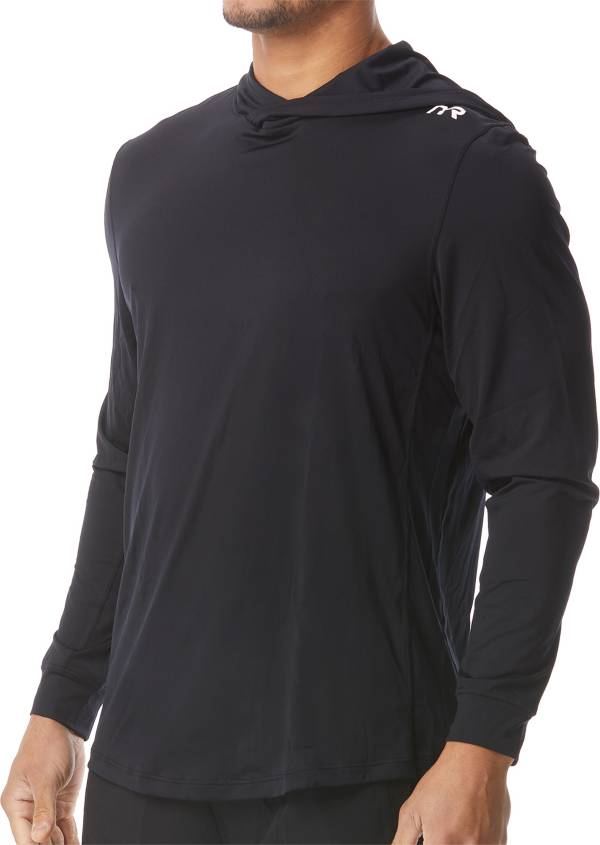 TYR Men's Solid Hoodie Long Sleeve Rash Guard