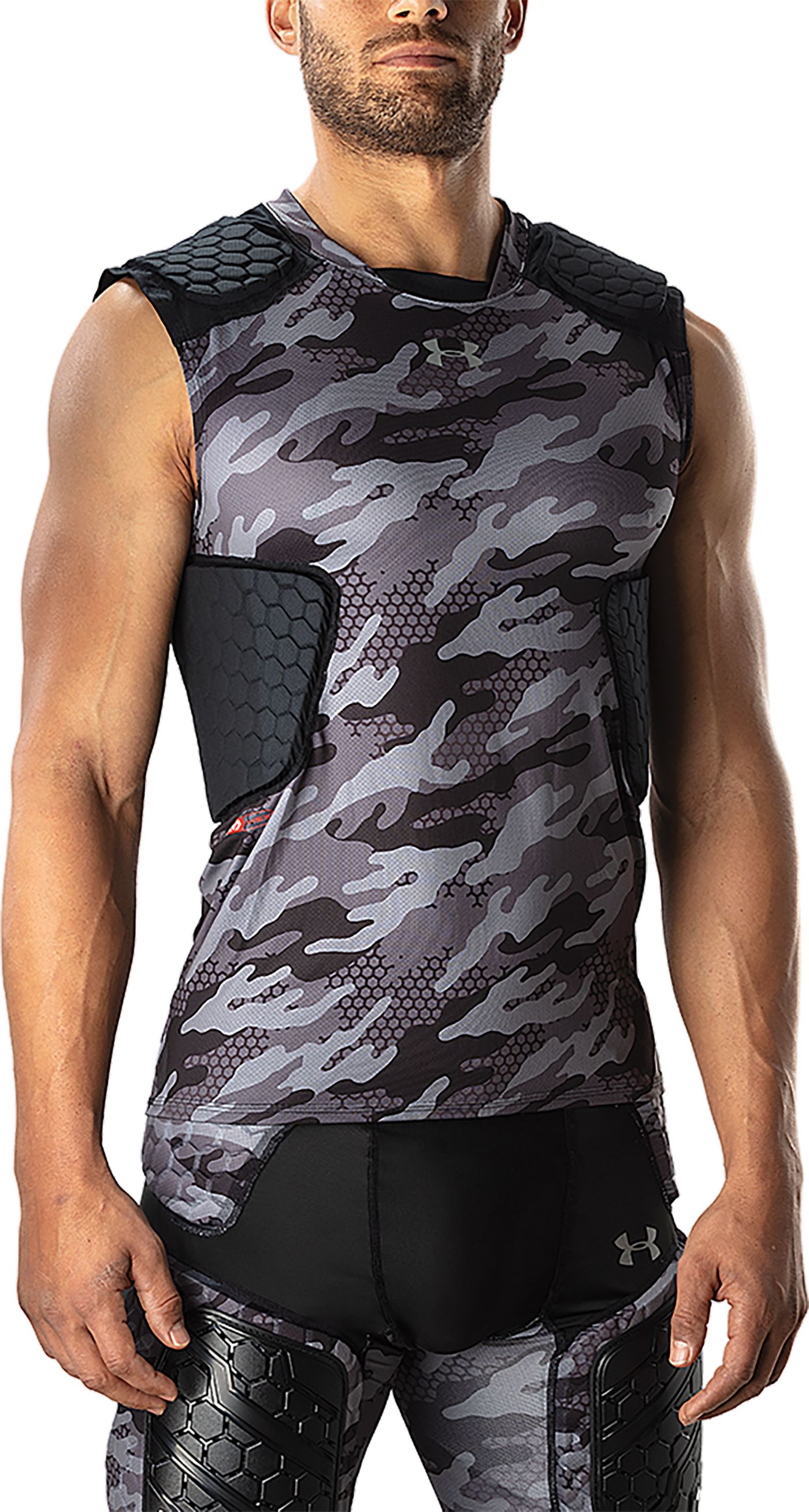 Under Armour Adult Game Day Armour Pro 5 Pad Integrated Shirt Men s XL Black Wht Black Camo