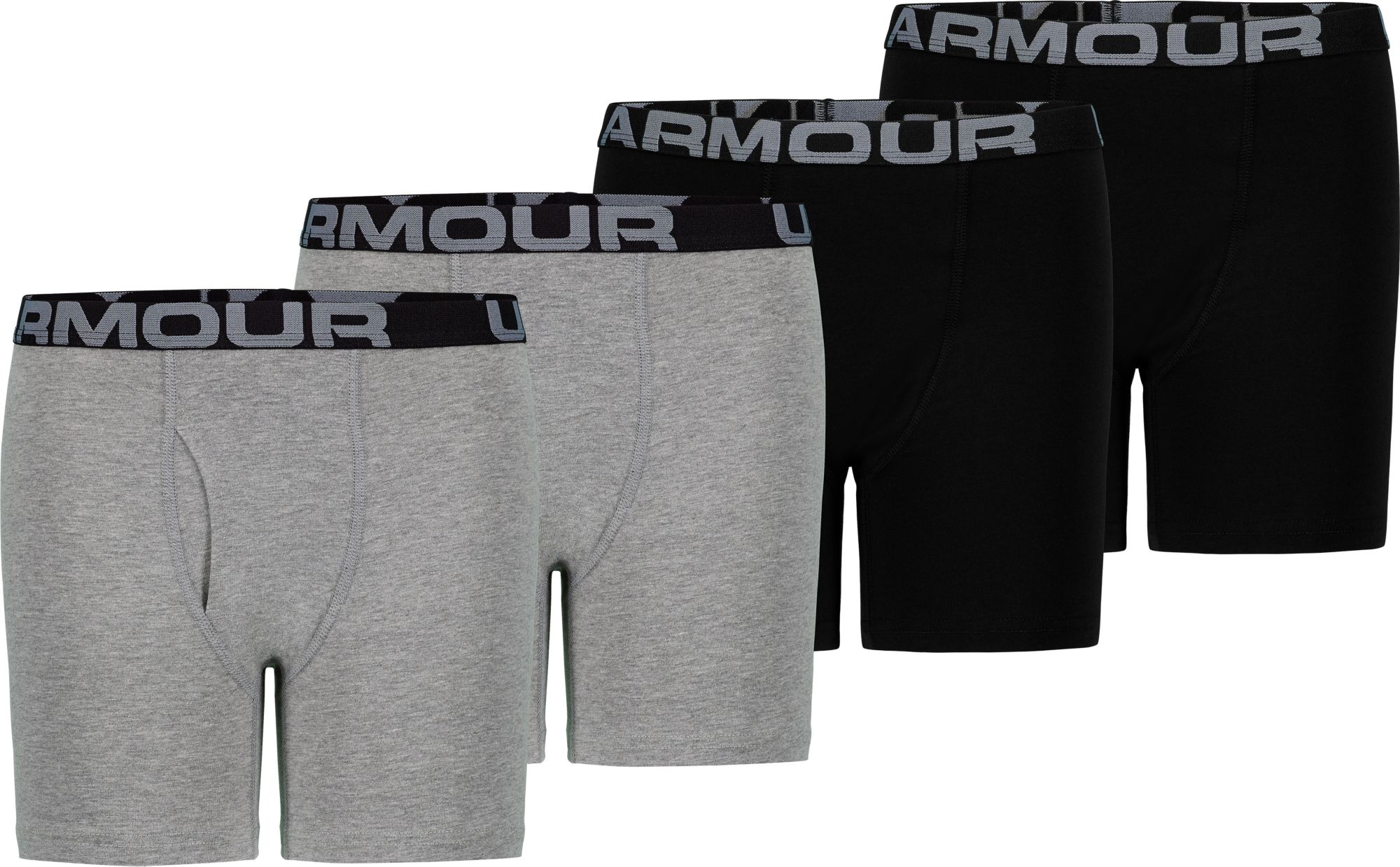 Under Armour Charged cotton 3 pack trunks in black