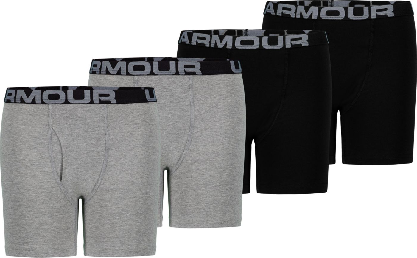 Under Armour Boys 4 Pack Cotton Boxer Briefs