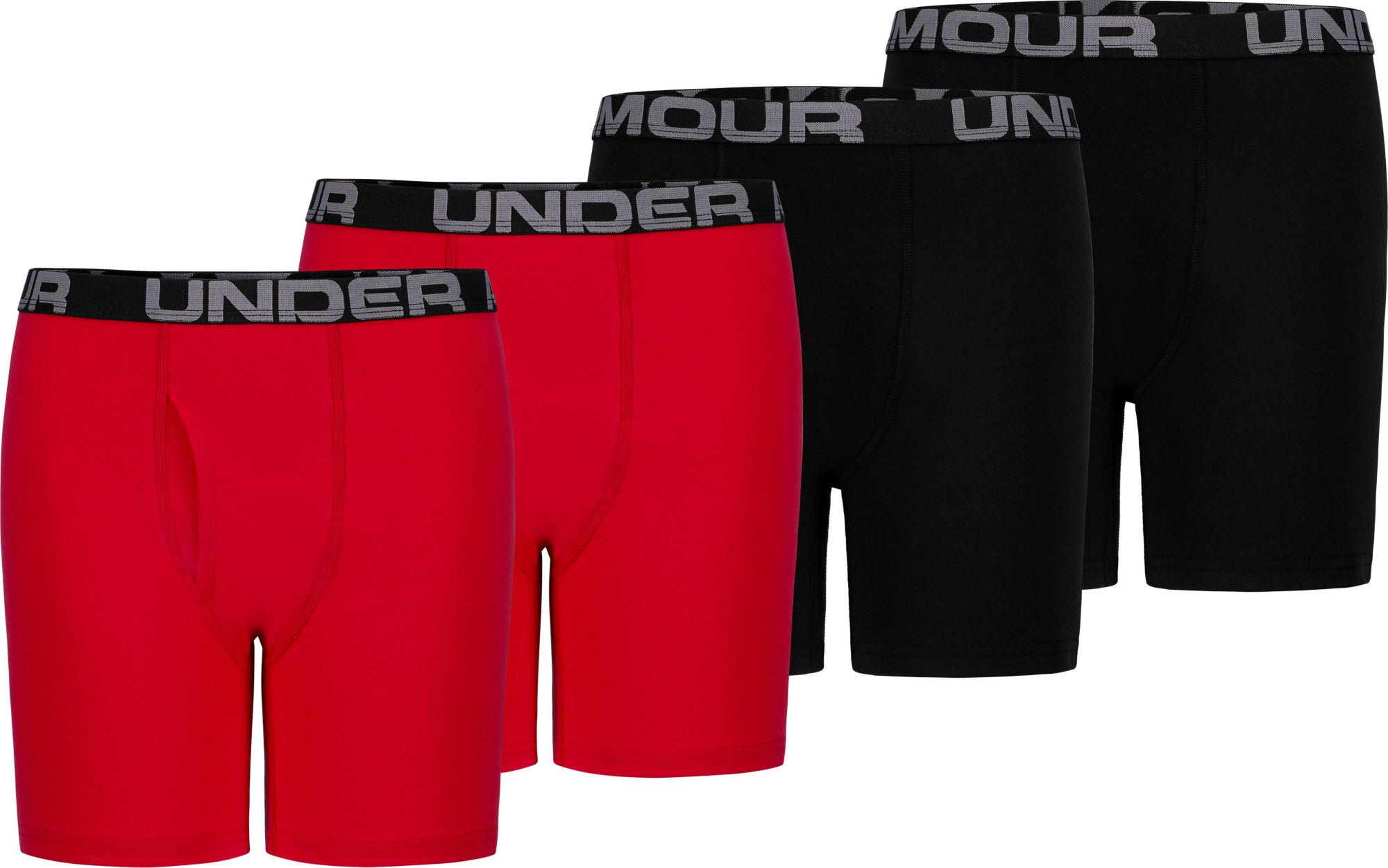 Under Armour Boys' Core Cotton Boxer Briefs – 4 Pack