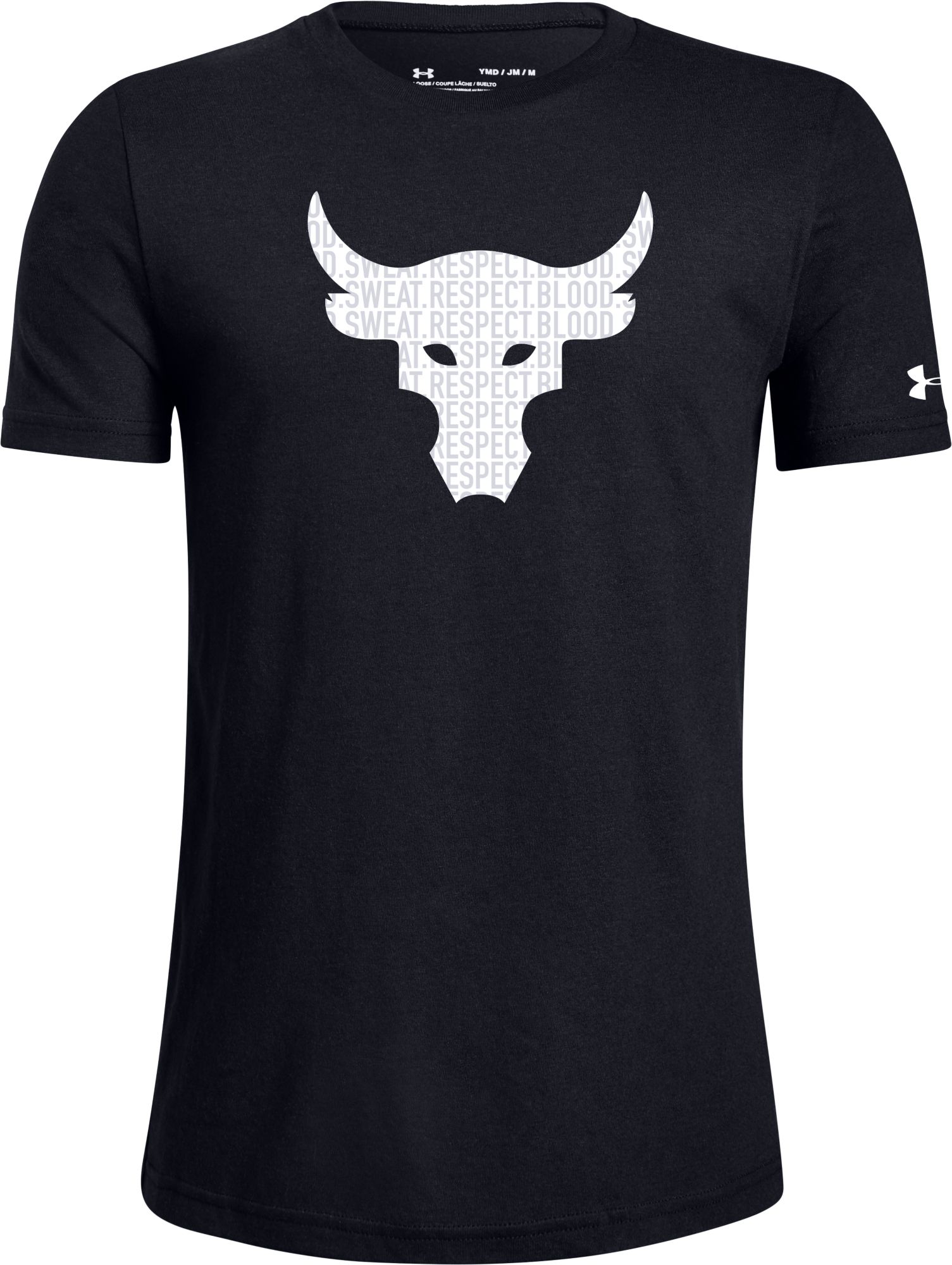 New Under Armour UA Men's medium M x Project Rock Brahma Bull T-Shirt black NWT