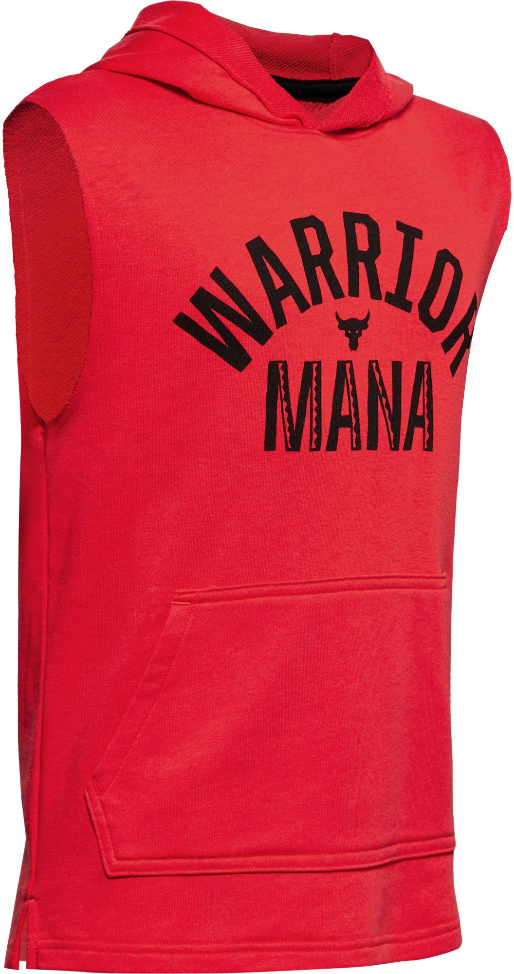 red and black sleeveless hoodie