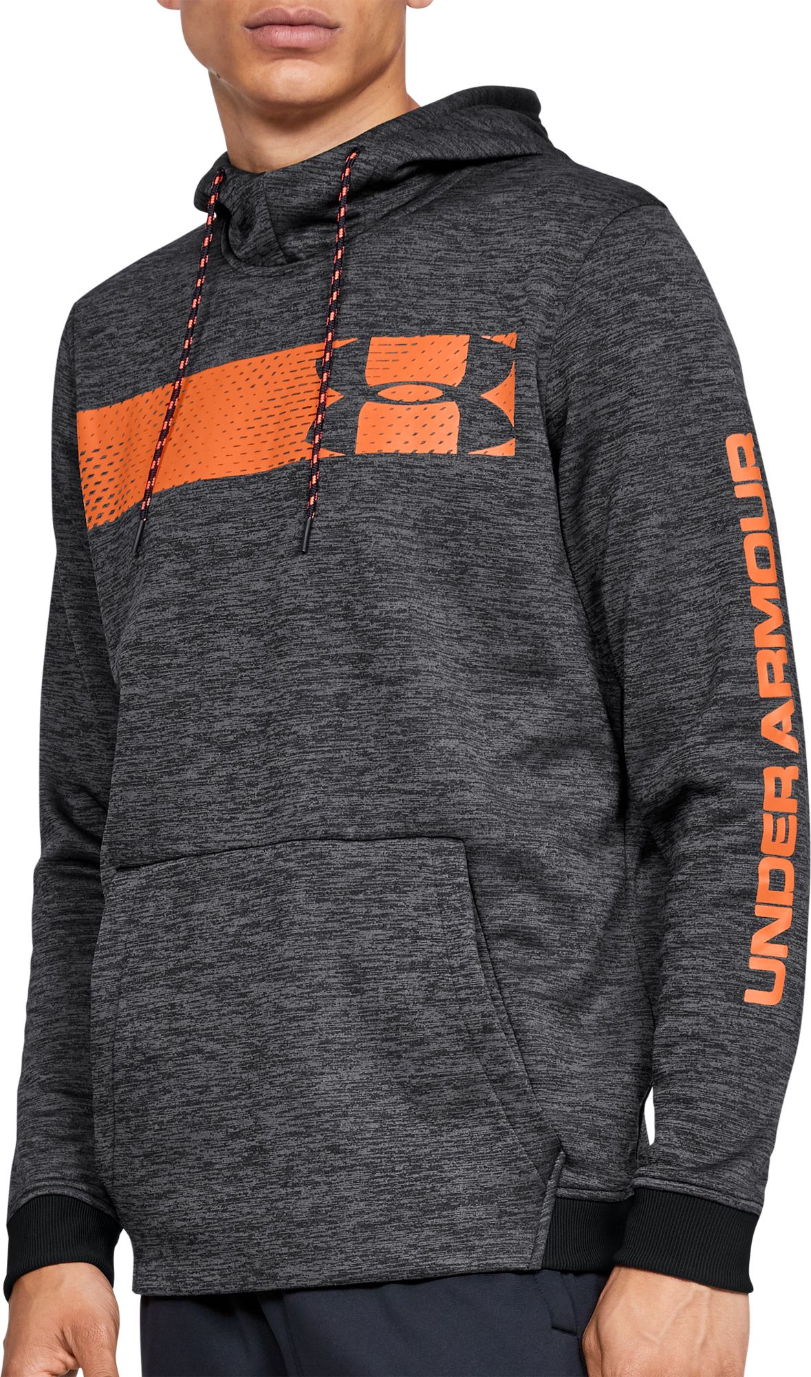 black and orange under armour hoodie