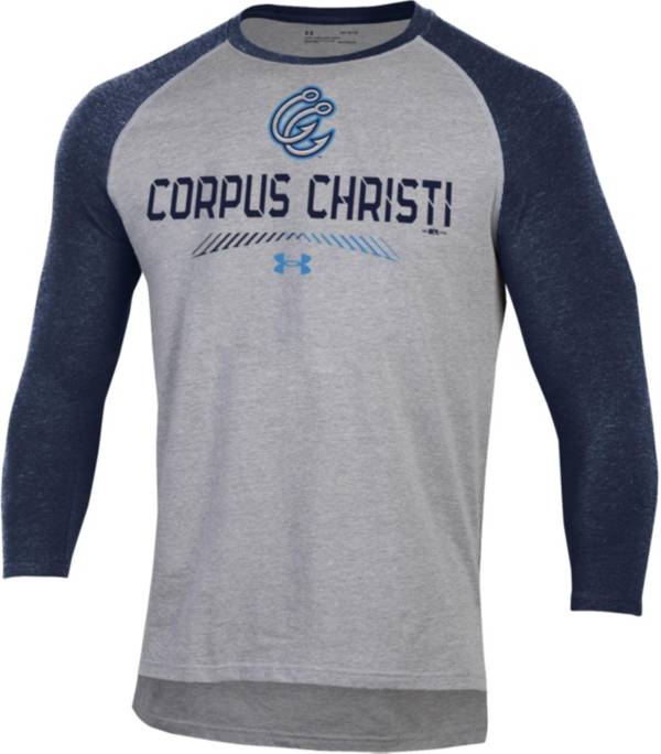 Under Armour Men's Corpus Christi Hooks Navy Raglan Three-Quarter Sleeve T-Shirt