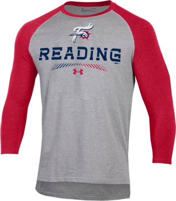 Under Armour Men's Reading Fightin Phils Red Raglan Three-Quarter Sleeve T-Shirt product image