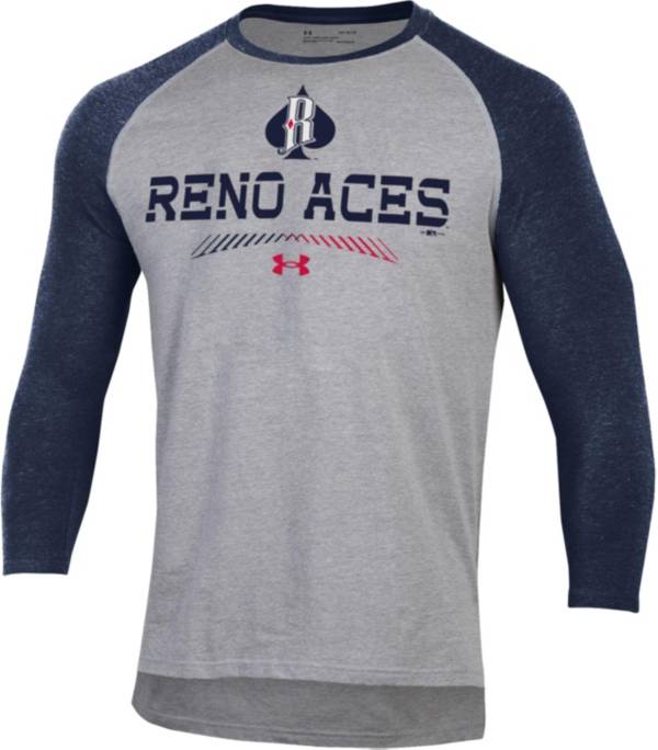 Under Armour Men's Reno Aces Navy Raglan Three-Quarter Sleeve T-Shirt product image