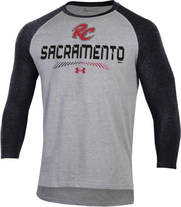 Under Armour Men's Sacramento River Cats Black Raglan Three-Quarter Sleeve T-Shirt