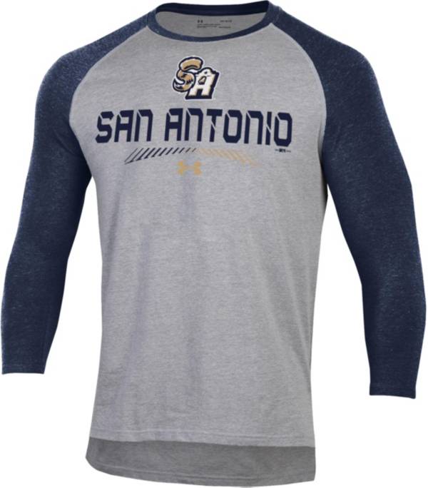 Under Armour Men's San Antonio Missions Navy Raglan Three-Quarter Sleeve T-Shirt