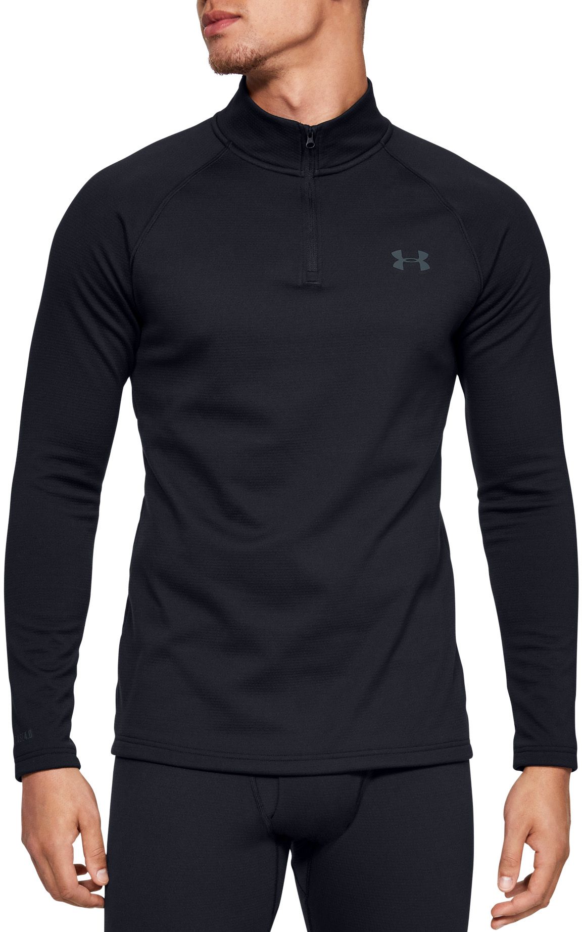 New Under Armour Boys' Threadborne ¼ Zip Sweater Shirt MSRP $35.00 Black Blue 