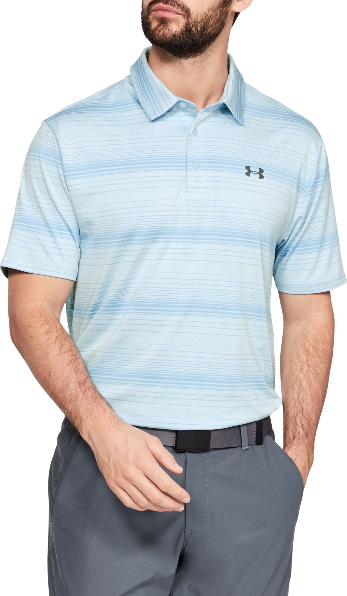 men's under armour striped performance 2.0 golf polo